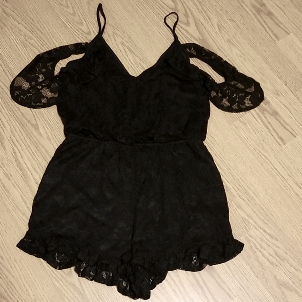 Adorable Black Lace Romper